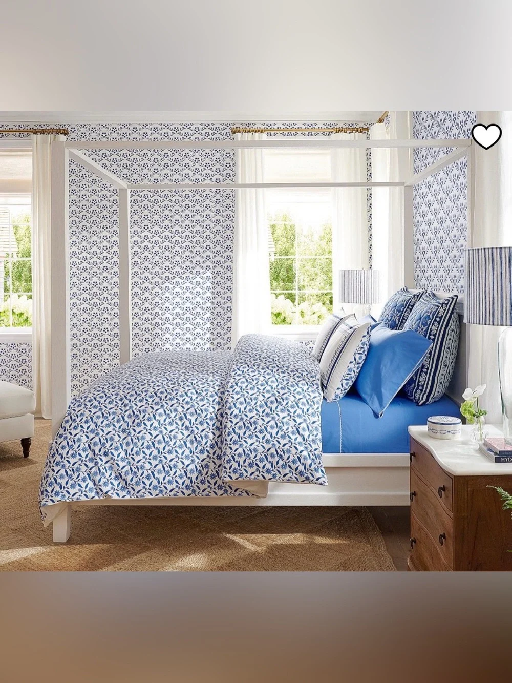 Pottery Barn Mark D. Sikes Pixie Scallop Reversible Duvet Cover Full/Queen NWT